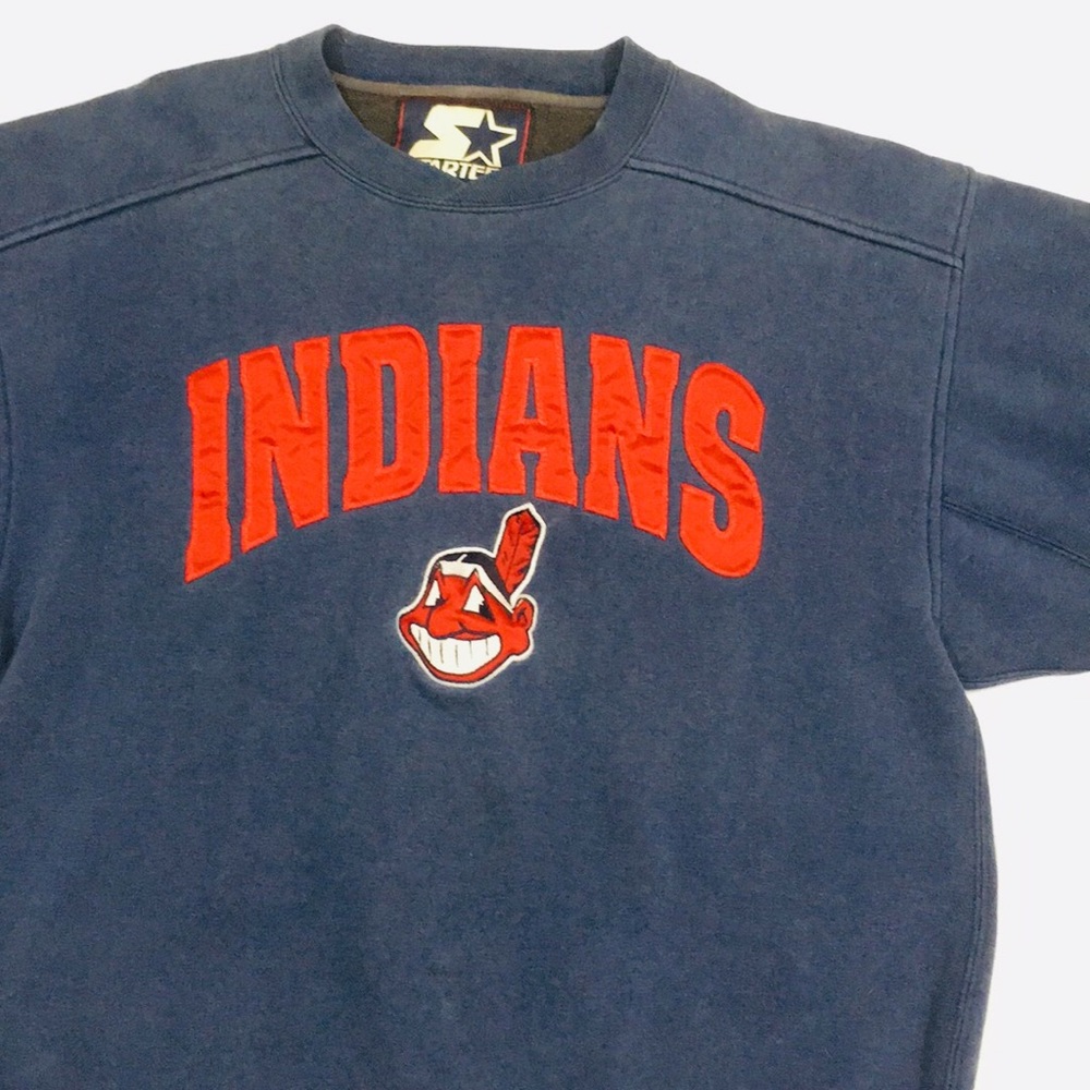 Vintage Starter Embroidered Indians Crewneck - Picture 2 of 7
